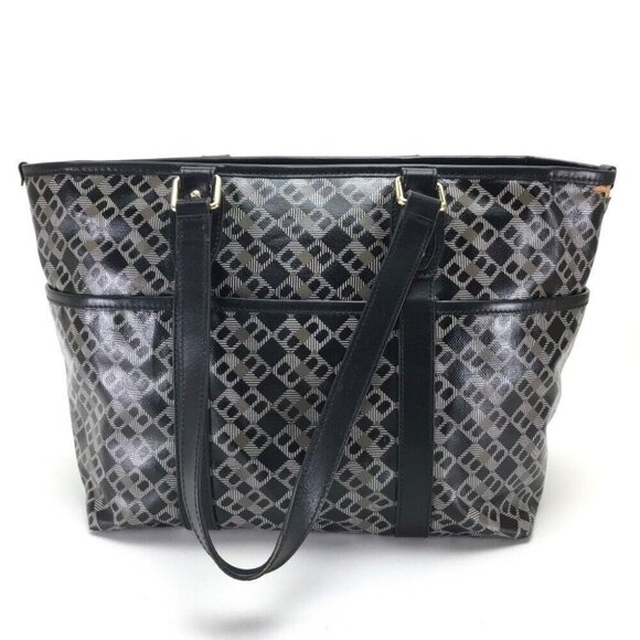 BALLY Logo print Shoulder Bag Tote Bag Black PVC - Picture 11 of 14
